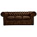 Divano Chesterfield Letto Chesterfield First Class - 3 Posti - Cloudy Vecchio Marrone - Pelle - Foto miniatura 4