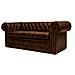 Divano Chesterfield Letto Chesterfield First Class - 3 Posti - Cloudy Vecchio Marrone - Pelle - Foto miniatura 5