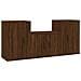 Set Mobili Porta Tv 3 Pz Rovere Marrone In Legno Multistrato - Foto miniatura 2