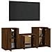 Set Mobili Porta Tv 3 Pz Rovere Marrone In Legno Multistrato - Foto miniatura 3