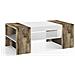 Tavolino Da Salotto Jonni, Tavolo Basso Da Caffè, Mobiletto Portariviste, 100% Made In Italy, Cm 110x60h40, Bianco Lucido E Acero - Foto miniatura 2