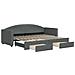 Divano Letto Estraibile Cassetti Grigio Scuro 80x200cm Tessuto - Foto miniatura 1