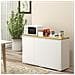 Mobile Multiuso Con 2 Armadietti A 2 Livelli In Truciolato, Ripiano Regolabile, 120x37x75cm Bianco E Color Legno - Foto miniatura 2