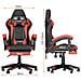 Sedia Gaming Con Poggiapiedi Telescopico, Sedia Girevole Ergonomica, Sedie Da Gamer, Schienale Regolabile 90-155°, Racing Sedia Con Cuscino Lombare & Poggiatesta, Rosso - Foto miniatura 5