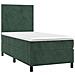 Letto a Molle con Materasso e LED Verde Scuro 90x200cm Velluto - Foto miniatura 5