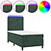 Letto a Molle con Materasso e LED Verde Scuro 90x200cm Velluto - Foto miniatura 1