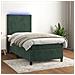 Letto a Molle con Materasso e LED Verde Scuro 90x200cm Velluto - Foto miniatura 8