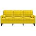 Divano A 3 Posti Con Cuscini Giallo 180 Cm In Velluto - Foto miniatura 3