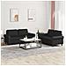Set Di Divani 2 Pz Con Cuscini Nero In Similpelle - Foto miniatura 1
