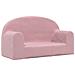 Divano Per Bambini A 2 Posti Rosa In Morbido Peluche - Foto miniatura 1