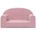 Divano Per Bambini A 2 Posti Rosa In Morbido Peluche - Foto miniatura 2