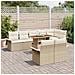 Set da Pranzo da Giardino a 9 Pezzi di con Cuscini Beige Polyrattan Acacia - Foto miniatura 3