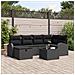 Set Divano da Giardino con Cuscini Nero Polyrattan - Foto miniatura 2
