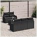Set Divano Giardino 6 Pezzi con Cuscini Nero Polyrattan, Divano Giardino 2 Posti con Ripostiglio e Cuscini Nero Polyrattan - Foto miniatura 3