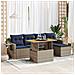Set Divano da Giardino 6 pz con Cuscini Grigio in Polyrattan - Foto miniatura 2