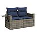 Set Divano da Giardino 6 pz con Cuscini Grigio in Polyrattan - Foto miniatura 4