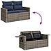 Set Divano da Giardino 6 pz con Cuscini Grigio in Polyrattan - Foto miniatura 9