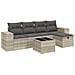 Set Divano da Giardino 6pz con Cuscini Grigio Chiaro Polyrattan - Foto miniatura 1