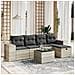 Set Divano da Giardino 6pz con Cuscini Grigio Chiaro Polyrattan - Foto miniatura 2