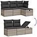 Set Divano da Giardino 6pz con Cuscini Grigio Chiaro Polyrattan - Foto miniatura 3