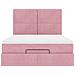Struttura Letto Pouf con Materassi Rosa 140x190 cm in Velluto - Foto miniatura 7