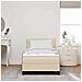 Letto a molle con materasso Crema 100 x 200 cm Tessuto - Foto miniatura 5