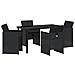 Set da Pranzo per Giardino 5 pcs Nero polyrattan - Foto miniatura 1