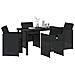 Set da Pranzo per Giardino 5 pcs Nero polyrattan - Foto miniatura 3