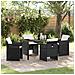 Set da Pranzo per Giardino con cuscino 5 pcs Nero Poly Rattan - Foto miniatura 2