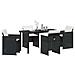 Set da Pranzo per Giardino con cuscino 5 pcs Nero Poly Rattan - Foto miniatura 3