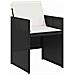 Set da Pranzo per Giardino con cuscino 5 pcs Nero Poly Rattan - Foto miniatura 6