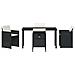 Set da Pranzo per Giardino con cuscino 5 pcs Nero Poly Rattan - Foto miniatura 7