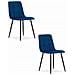 Sedia PYRA - Design ergonomico moderno in velluto blu navy x 2 - Foto miniatura 1