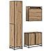 Set di mobili per il bagno con porta 3 pcs Rovere artigianale - Foto miniatura 9