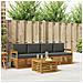 Set divani 5 pcs Naturale e Antracite Legno di Acacia Massello - Foto miniatura 2