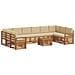 Set divani 11 pcs Naturale e Beige Legno di Acacia Massello - Foto miniatura 1