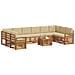 Set divani 11 pcs Naturale e Beige Legno di Acacia Massello - Foto miniatura 3
