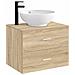 Lavabo da bagno Nero Opaco 44 x 44 x 16 cm Metallo - Foto miniatura 7
