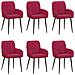 Sedie da pranzo 6 pcs Velluto (V) Rosso Vino 57 x 50 x 85 cm - Foto miniatura 1