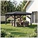 Gazebo con 4 Pareti Laterali 4 x 4 m Grigio chiaro e Antracite - Foto miniatura 2