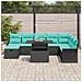 Set Divano da Giardino 9 pz Nero polyrattan - Foto miniatura 9