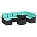Set Divano da Giardino 9 pz Nero polyrattan - Foto miniatura 1
