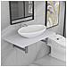 Set Mobili Da Bagno 2 Pz Ceramica Bianco - Foto miniatura 2