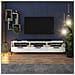 Rikke - Mobile Tv / Soggiorno - Bianco Opaco / Bianco Lucido - Con Illuminazione Led A Batteria - 160 Cm - Foto miniatura 2