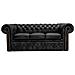 Divano Chesterfield Letto Chesterfield First Class - 3 Posti - Nero Opaco - Pelle - Foto miniatura 4