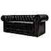 Divano Chesterfield Letto Chesterfield First Class - 3 Posti - Nero Opaco - Pelle - Foto miniatura 5