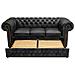 Divano Chesterfield Letto Chesterfield First Class - 3 Posti - Nero Opaco - Pelle - Foto miniatura 6