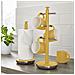 Swka1054yeln Retro Set Di Portarotolo Da Cucina + Portatazze Supporto Per 6 Tazze Di Caffè Giallo - Foto miniatura 4