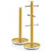 Swka1054yeln Retro Set Di Portarotolo Da Cucina + Portatazze Supporto Per 6 Tazze Di Caffè Giallo - Foto miniatura 1