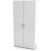 Scarpiera Simone, Mobile Multiuso A 2 Ante E Scaffali Interni, Portascarpe Da Ingresso, 100% Made In Italy, Cm 91x33h190, Bianco Lucido - Foto miniatura 2